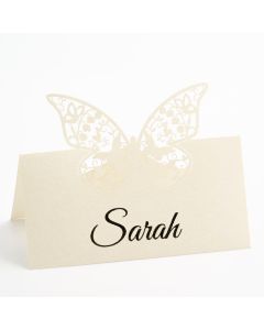 Filigree Butterfly Place Card – Pearlised Ivory – pack of 10