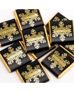 Snowflake Black & Gold Neapolitans – 500g (approx. 100 per Pack)