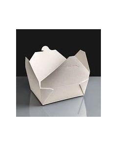 No.8 46oz White Food Takeaway Container Compostable Boxes (Pack of 125)