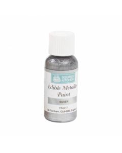 Squires Kitchen Edible Metallic Silver Paint - 15ml (Best Before 28/04/24)