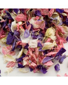 Mixed colour Delphinium petals – 2 Litres