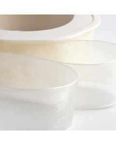 Pale Ivory Organza Ribbon with Woven Edge
