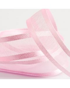 Pale Pink Satin Edge Organza Ribbon 25M