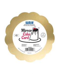 PME 6" Gold Scallop Mirror Cake Board - (Pack Of 3)