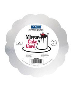 PME 6" Silver Scallop Mirror Cake Board - (Pack Of 3)