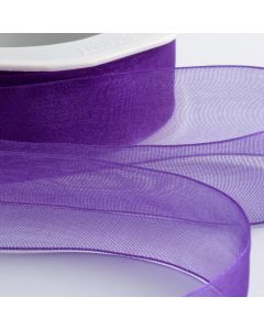 Purple Organza Ribbon with Woven Edge