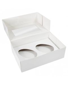 White Easter Egg Box With Window  (Holds 2) 