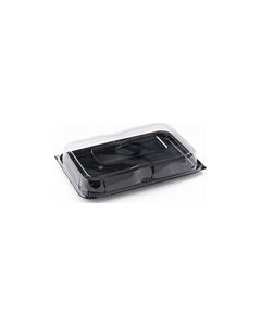 Small Black Recyclable Serving Platters with Lids - 24 x 17cm (Pack of 5)