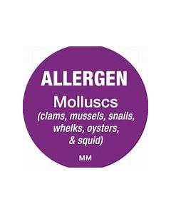 CJ456 Molluscs Circle Removable Allergen Label (1000)