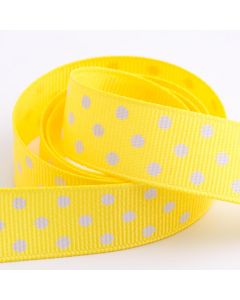 Yellow Polka Dot Grosgrain Ribbon